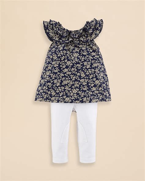 Ralph Lauren Childrenswear Girls Floral Top And Cotton Pants Set