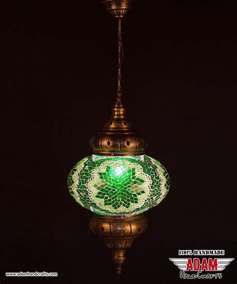 6 new & refurbished from $22.00. Colourful Single Chain Mosaic Hanging Lamp, Green, Model 2 (XX Large) - Mosaic Lamps