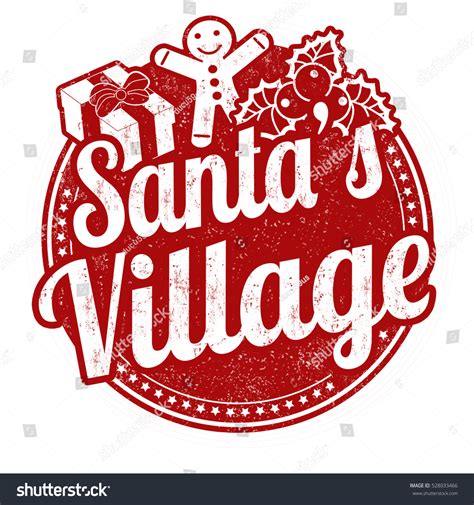 Santas Village Grunge Rubber Stamp On Stock Vector Royalty Free