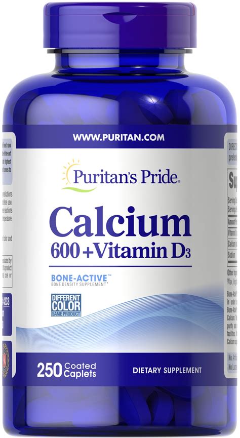 Calcium Carbonate 600 Mg With Vitamin D 125 Tablets Calcium Supplements