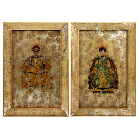 Pair Of Qing Dynasty Chinese Ancestor Portraits At 1stdibs