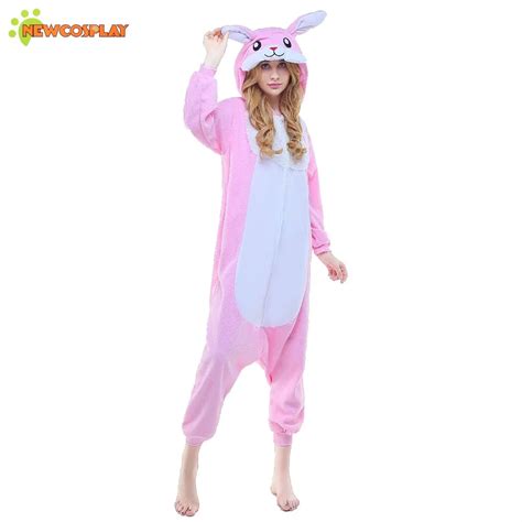 Newcosplay Fashion Unisex Cosplay Clothing Cartoon Pink Rabbit Unicorn