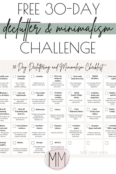 Free 30 Day Decluttering And Minimalism Challenge Download The Quick