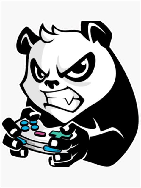 Angry Panda Gamer Sticker By Excellent14 Redbubble