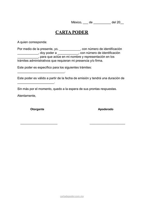 Carta Poder Simple Para Tr Mites Administrativos