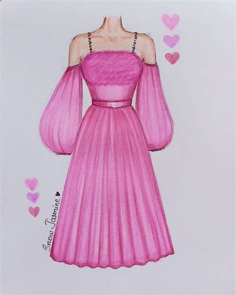 Pink Dress Fashion Illustration Sketches Dresses Fashion Design