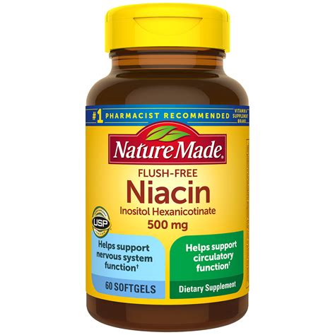 Nature Made Flush Free Niacin Inositol Hexanicotinate 500 Mg Softgels