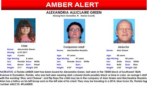 Ocala Post Amber Alert For 5 Year Old Marion County Girl