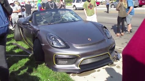 Porsche Boxster Spyder Crashed Into Crowd At 2017 Crazy Crash Youtube