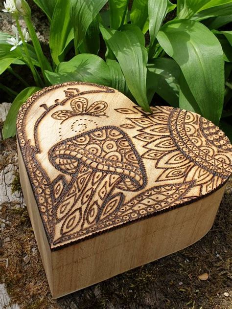 Magical Whimsical Heart Shaped Box With Zen Floral Design Etsy Uk