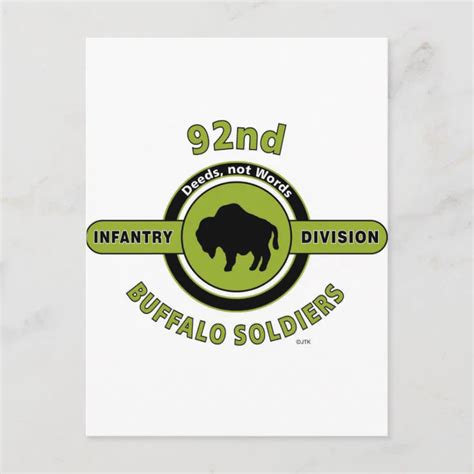 92nd Infantry Division Buffalo Soldiers Postcard Zazzle