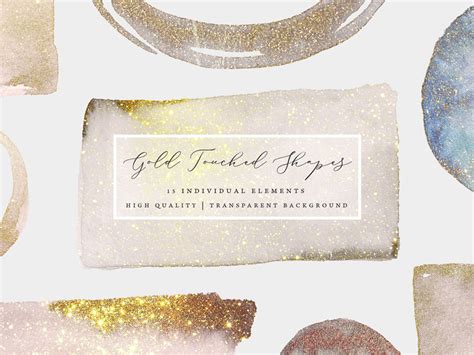 Gold Touched Shapes Watercolor By Graphic Assets On Dribbble