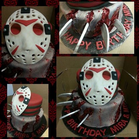 Freddy Vs Jason Cake My New Favorite Cake So Far 😊👍🔪🎂🌊