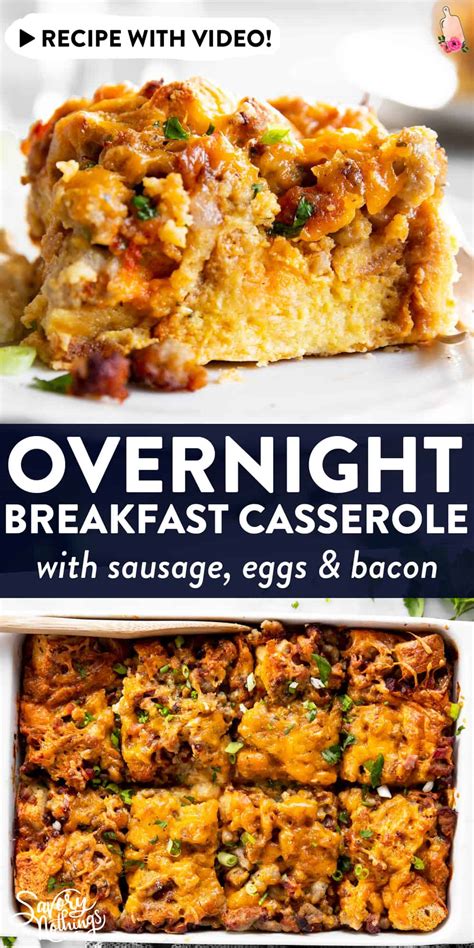 Overnight Breakfast Casserole With Sausage Savory Nothings