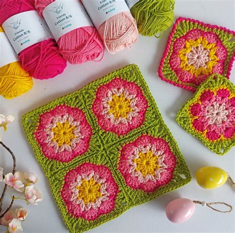 Crochet African Flower Granny Square Free Pattern Annie Design Crochet