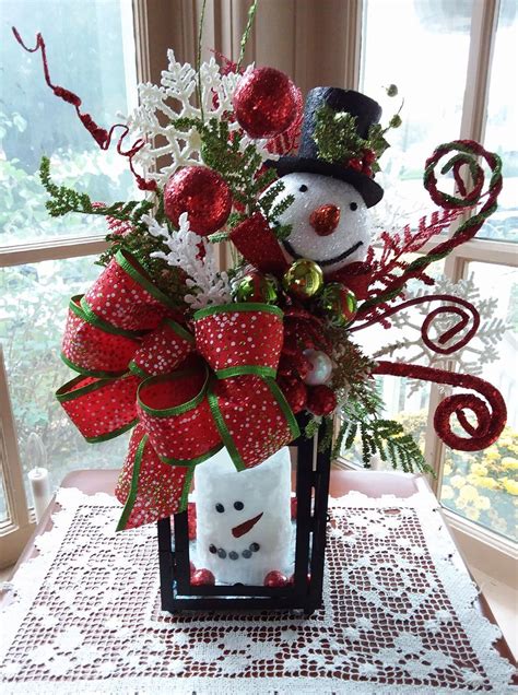 Snowman Centerpiece Snowman Crafts Holiday Decor Christmas Wreaths
