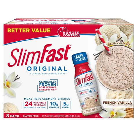 Slimfast Original Meal Replacement Shakes French Vanilla 11 Fl Oz