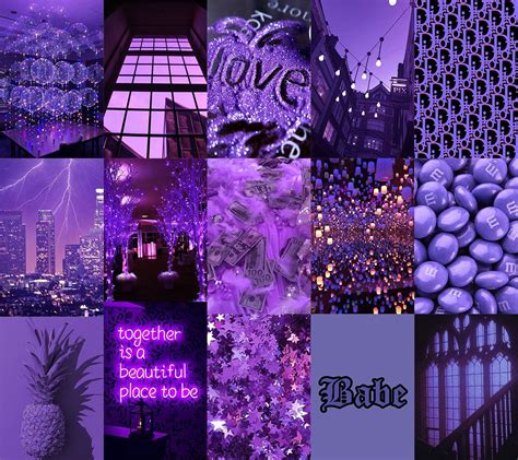 Boujee Purple Wall Collage Kit Purple Collage Kit Purple Etsy
