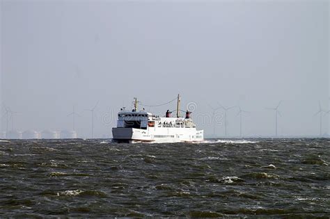 Ferry In The North Sea Off Borkum Editorial Stock Photo Image Of