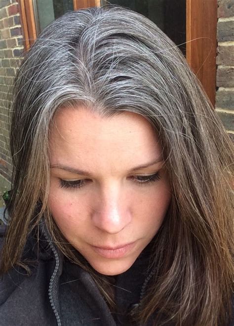 387 Best Growing Out Gray Hair Inspiration Images On Pinterest Going Gray Grey Hair And