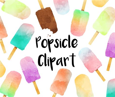 Popsicle Watercolor Clipart Instant download Popsicle clip ...