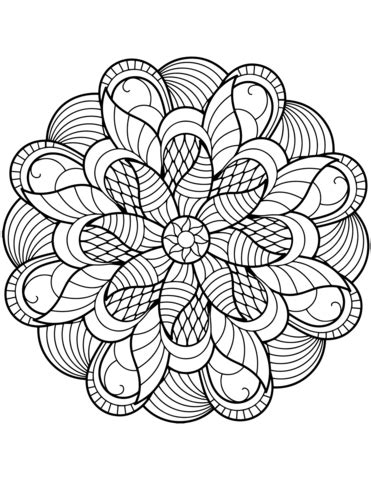Flower Mandala coloring page | Free Printable Coloring Pages