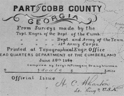 1864 Map Of Cobb County Georgia Reproduction Etsy