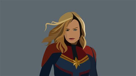 4K Captain Marvel Artwork Minimal Wallpaper, HD Minimalist 4K
