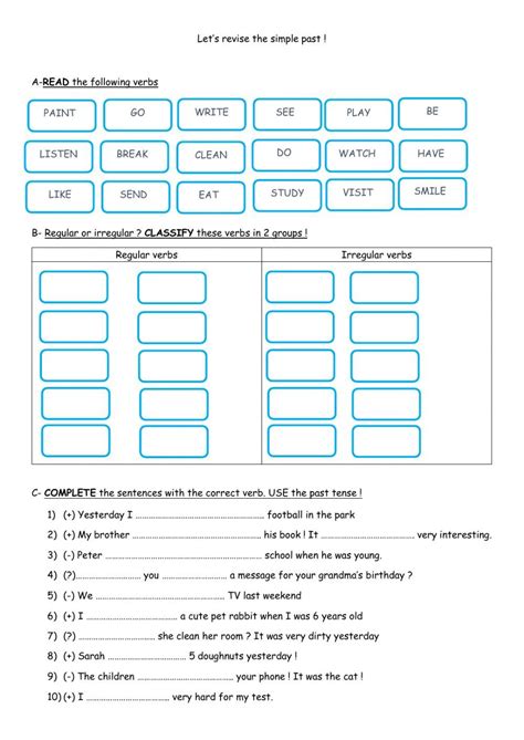 Regular And Irregular Verbs Online Worksheet For 6emes You Can Do The