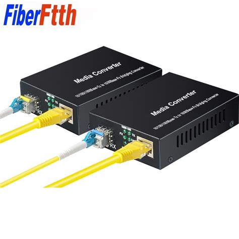 Fiber Optical Media Converter 1 Port Sfp To 1 Rj45 Gigabit Optical