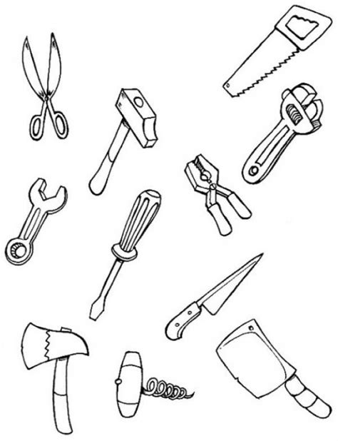Desenho de Várias ferramentas para colorir Tudodesenhos