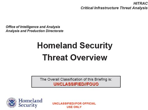 Ufouo Hitrac Homeland Security Threat Overview Public Intelligence