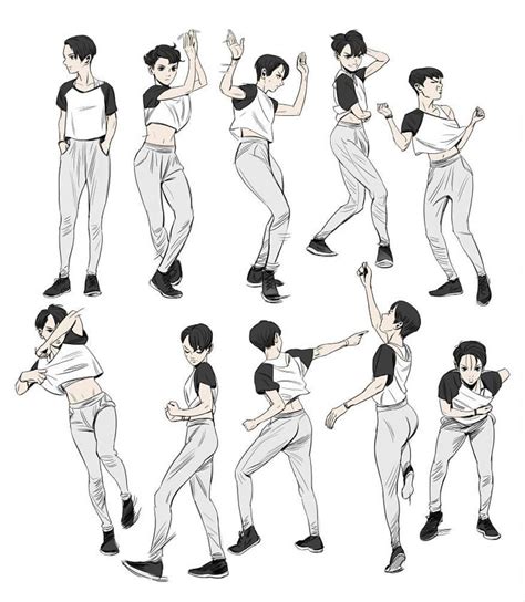 Digital Character Boy Man Poses By Joongchel Dancer Dance Sketch