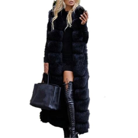 lisa colly fashion winter super long fur vest women luxury faux fox fur vest furry slim woman