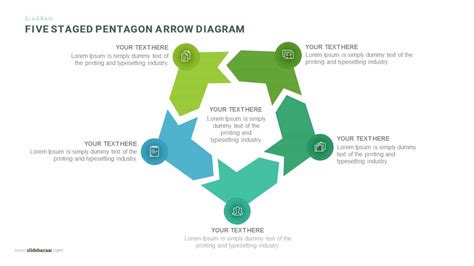 5 Steps Pentagon Shapes Powerpoint Arrow Diagram