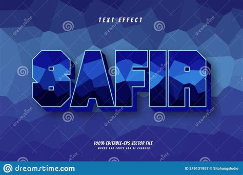 Sapphire Text Effect Design Vector Stock Vector Illustration Of