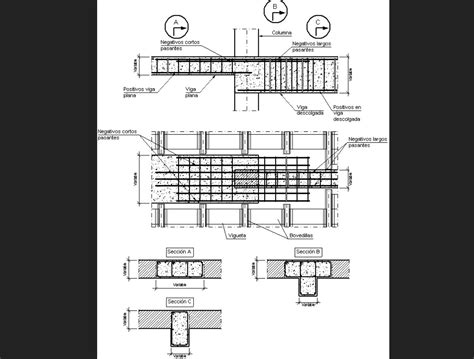 Column And Beam Section And Constructive Structure Details Dwg File