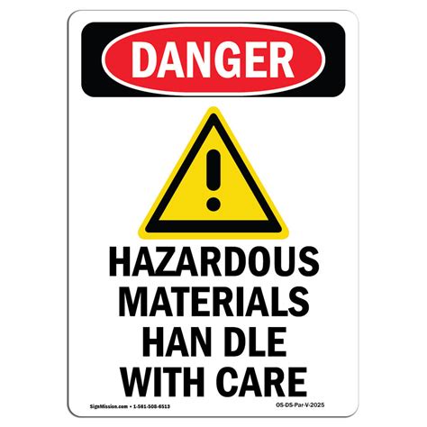 SignMission 2025 OSHA Danger Sign GHS Hazardous Materials Heavy