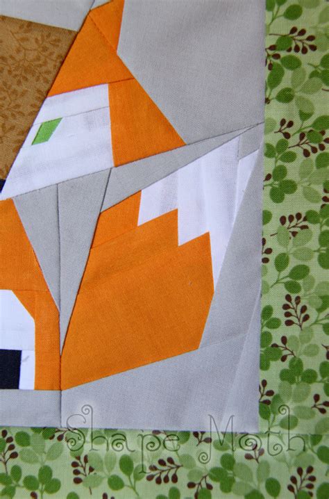 Shape Moth Fox Paper Pieced Quilt Block And Pdf Pattern Ready And A