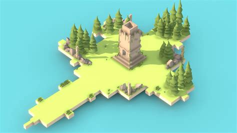 Isometric Game Level Low Poly Download Free 3d Model By Karthik Naidu