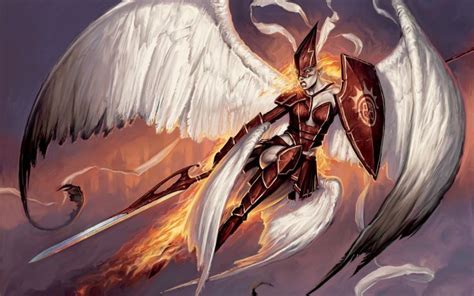 Angels Spear Shield Armor Fantasy Girls Girl Angel Wallpaper Background