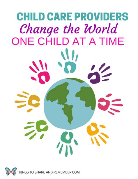 Child Care Providers Change The World Printable Poster Childcare