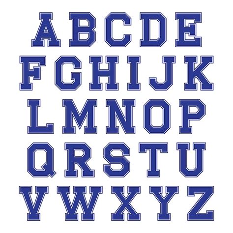 Blue And White Alphabet Letters Premium Vector