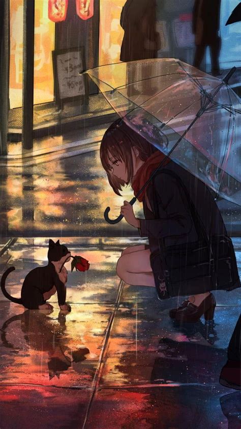 Rainy Day In 2020 Anime Painting Rainy Day