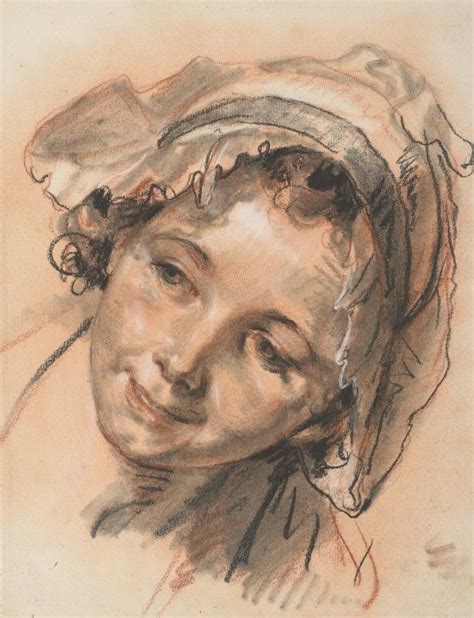 J B Greuze Head Of Smiling Girl Ca 1765 Abertina Wien