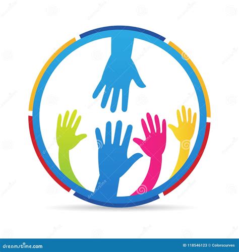 Helping Hand People Charity Logo Stock Vector Illustration Of