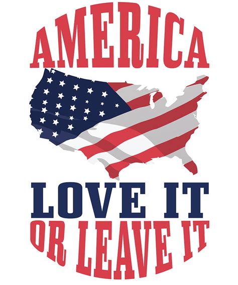 America Love It Or Leave It American Flag Red White And Blue Drawing By
