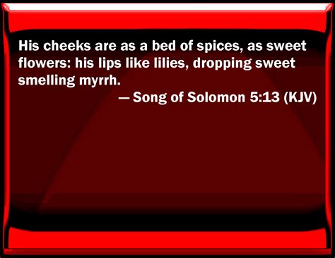 Song Of Solomon 513 His Cheeks Are As A Bed Of Spices As Sweet