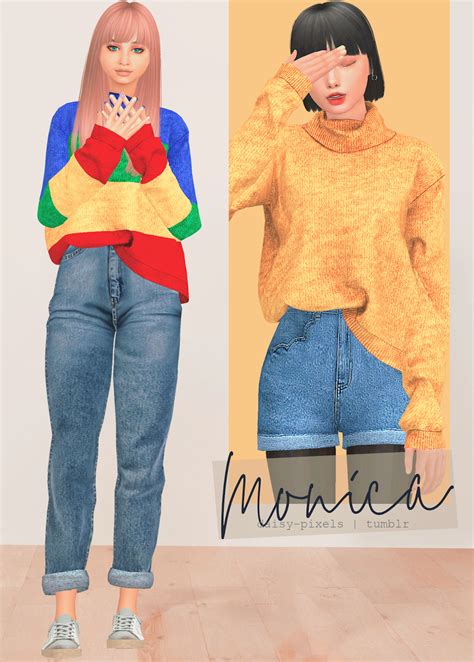 Hitohari — Daisy Pixels ̗̀ Monica Sweater ̖́ Ts4
