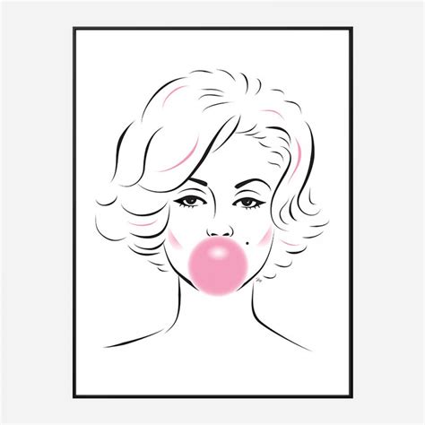 Marilyn Monroe Bubble Gum Art Print